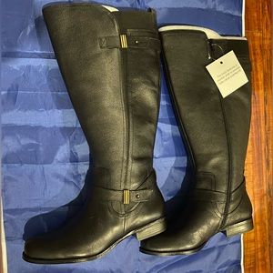 Naturalizer Women Joan Wide Calf Riding Boots Size 9.5 W Black